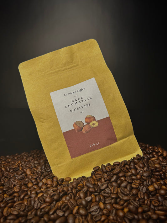 Ground hazelnut flavored coffee